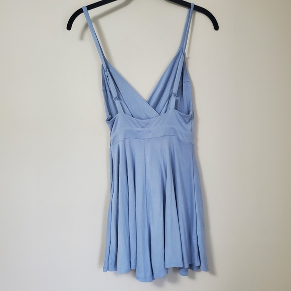 UO Kimchi Blue Veruca Skorted Wrap Romper Baby Blue Size S - Picture 3 of 6